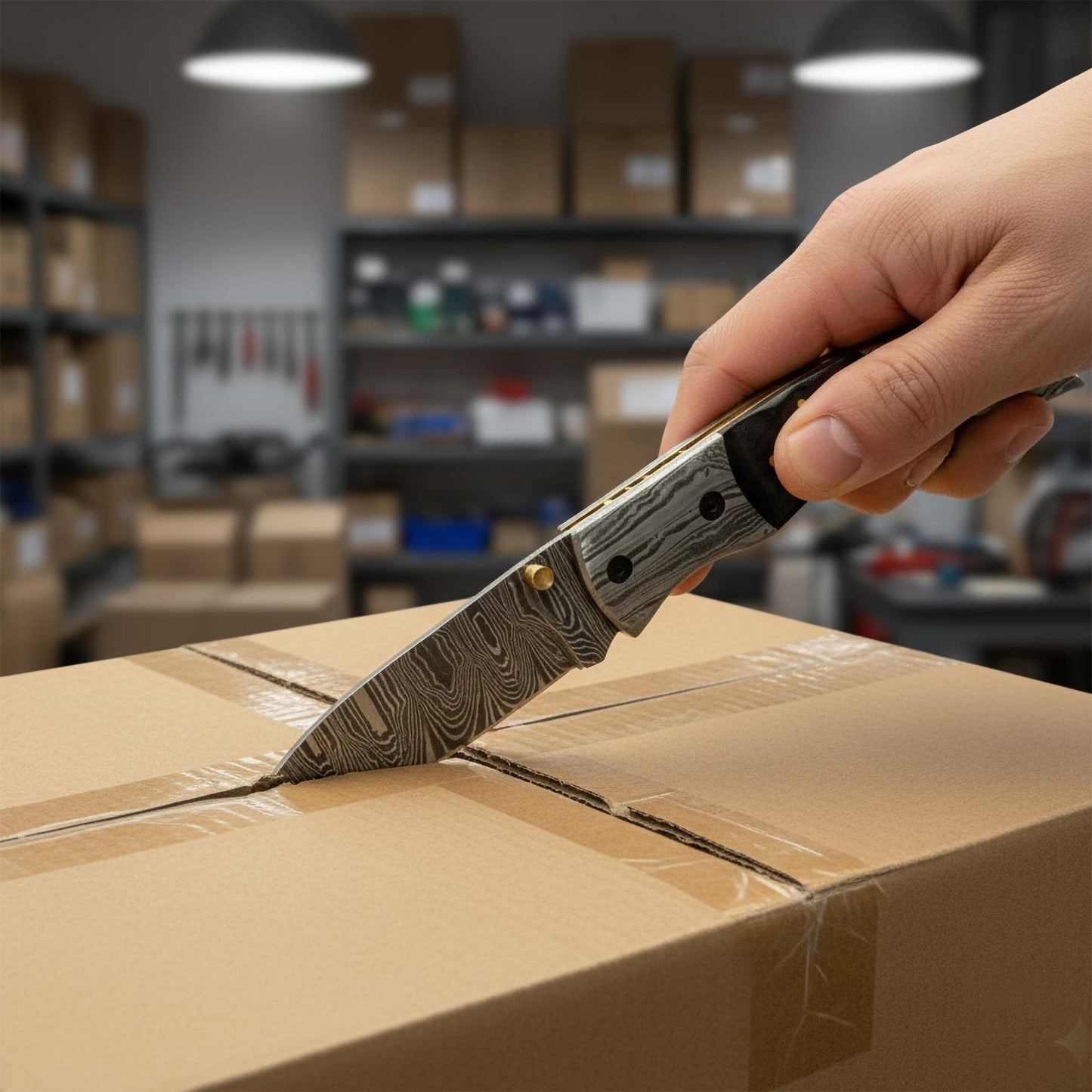 Eclipse Damascus Steel Folding Pocket Knife