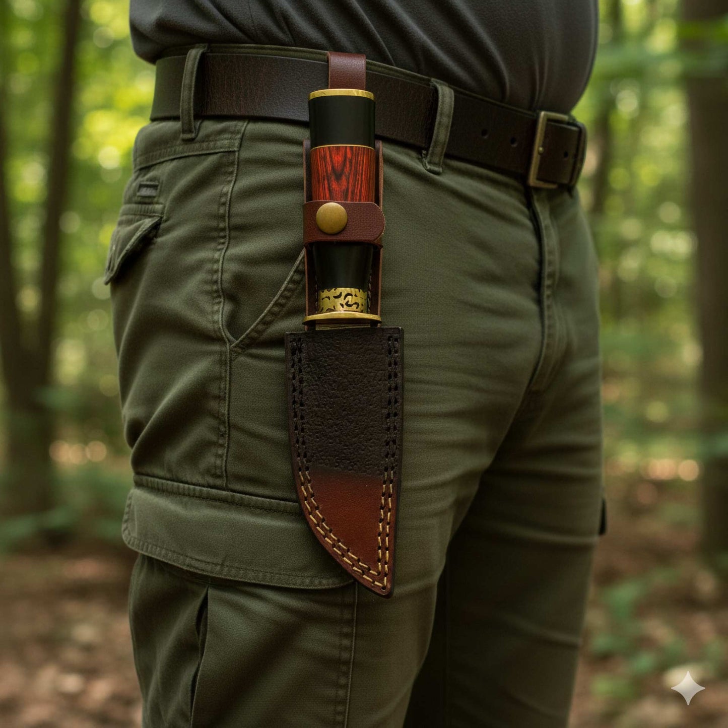 The Red Viper – Rosewood Handle Knife with Ebony & Red Wood