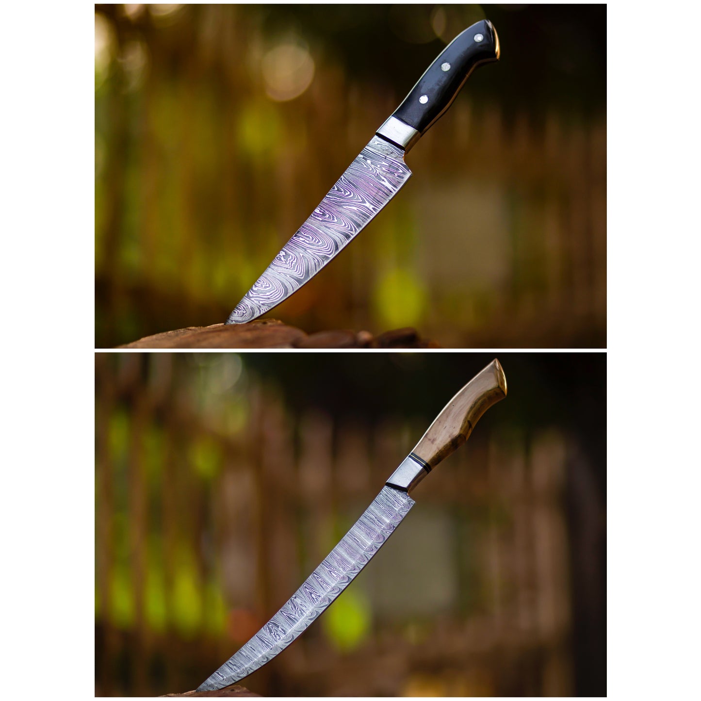 The Culinary Duo - Hand-Forged Damascus Steel Knife Set