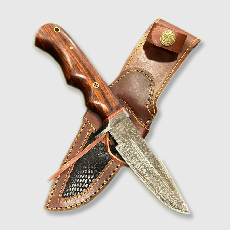 Hand-Forged 10-Inch Damascus Steel Fixed Blade Survival Knife - Wildland Blades