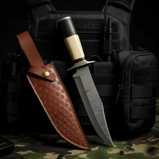 The Hornet's Strike - Bone Handle Knife with Brass Guard