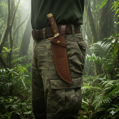 The Viper's Fang | Damascus Steel Rosewood Handle Knife