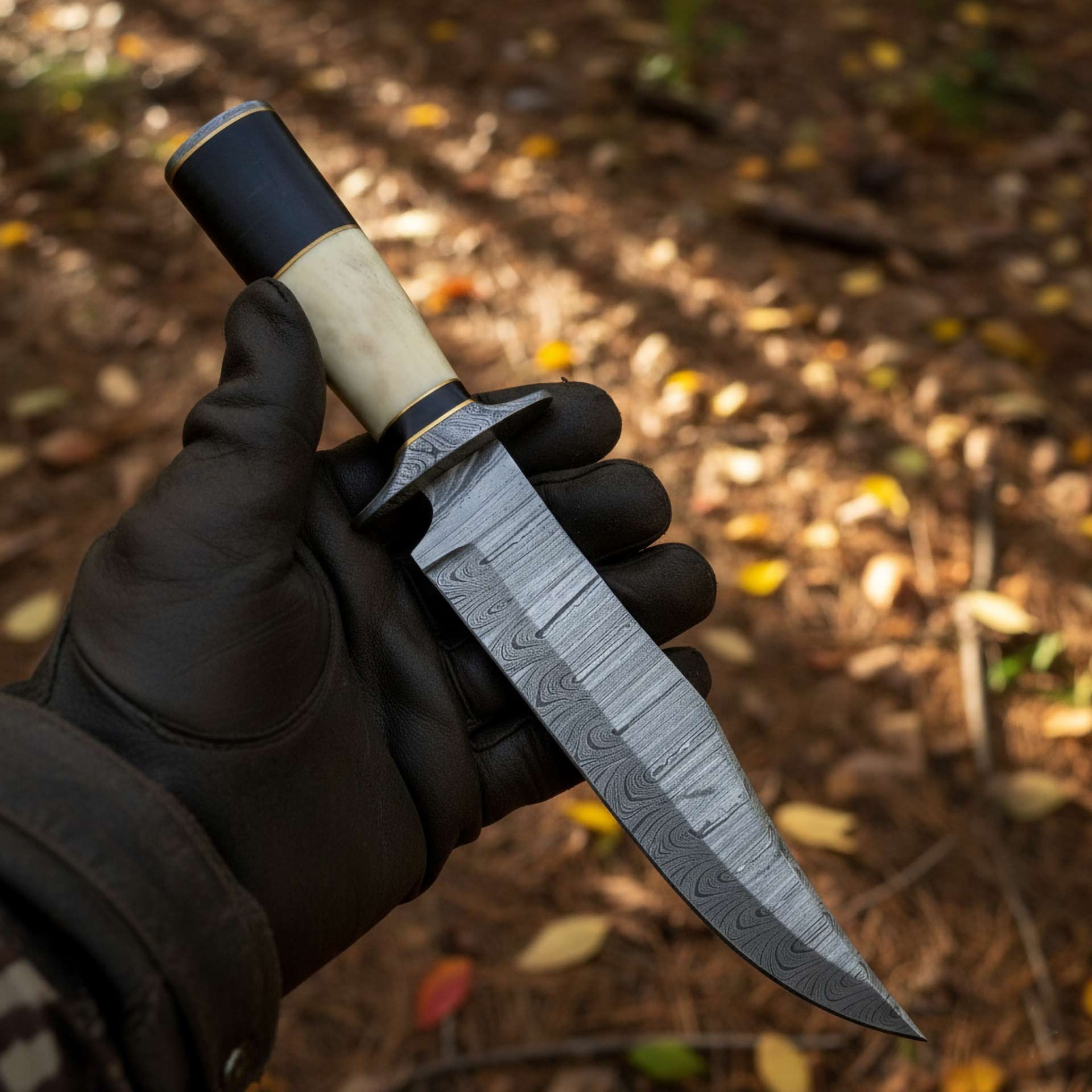 The Hornet's Strike - Bone Handle Knife with Brass Guard