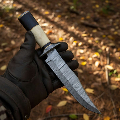 The Hornet's Strike - Bone Handle Knife with Brass Guard