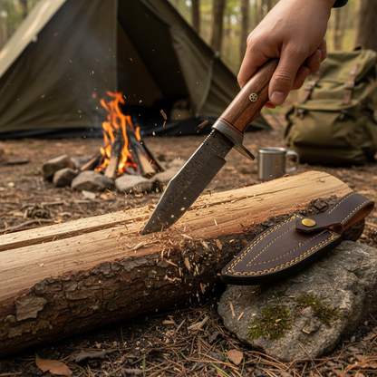 Hand-Forged Damascus Survival Knife with 4.5″ Fixed Blade Design - Wildland Blades