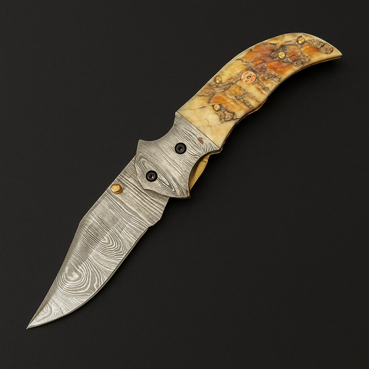 Wildland Blades Aurora Damascus Steel Folding Pocket Knife - Wildland Blades