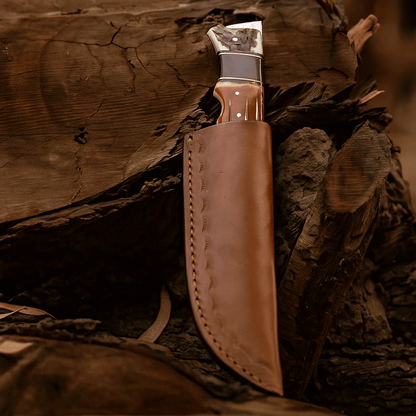 11″ Collector’s Skinner – Damascus Bone & Wood Handle Knife