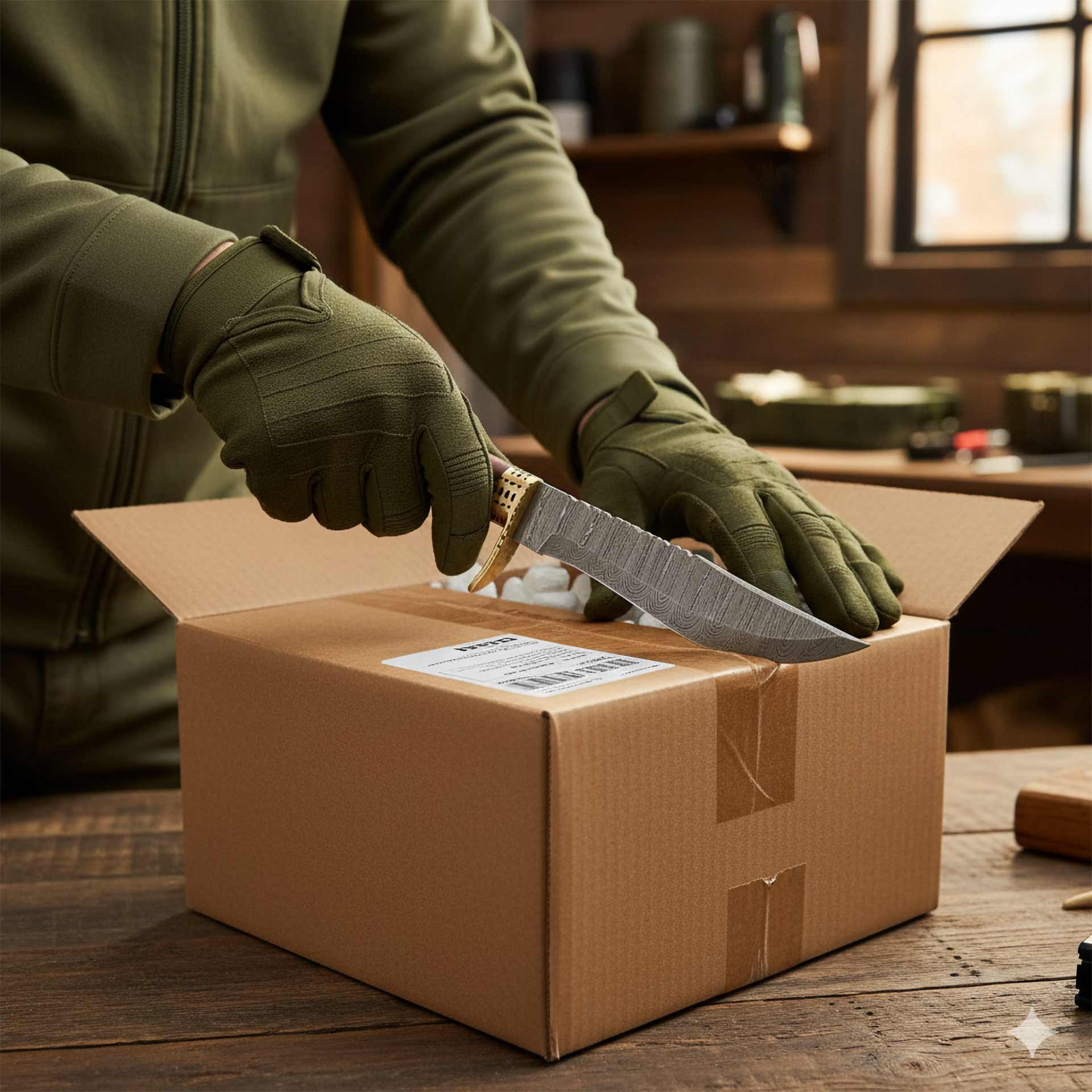 The Viper's Fang | Damascus Steel Rosewood Handle Knife