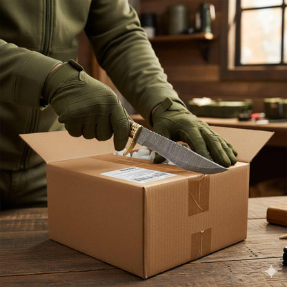 The Viper's Fang | Damascus Steel Rosewood Handle Knife