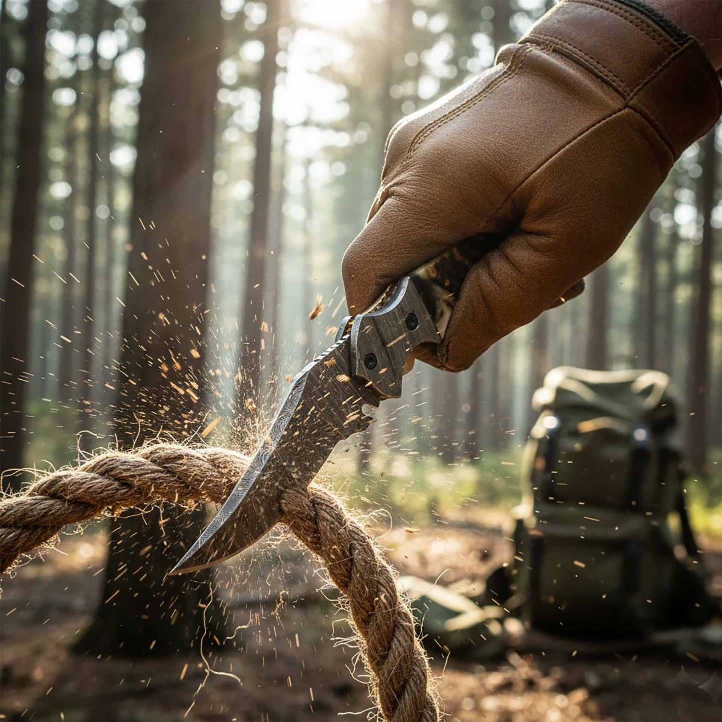 Aurora Damascus Steel Folding Pocket Knife