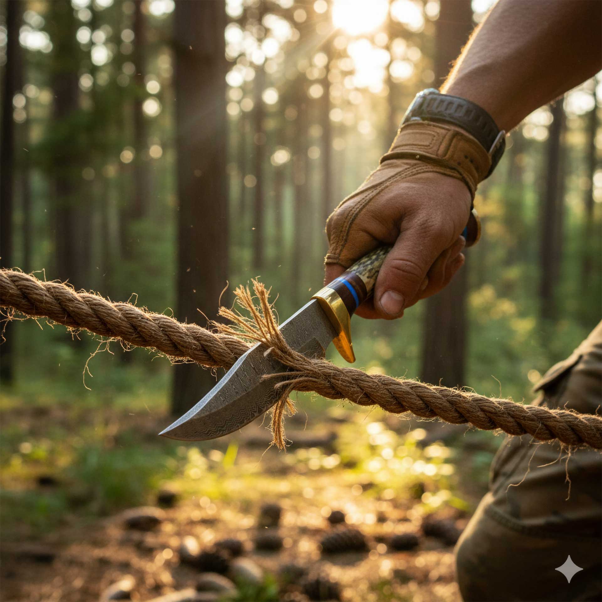 The Antler’s Edge – Stag Handle Knife with Brass Guard