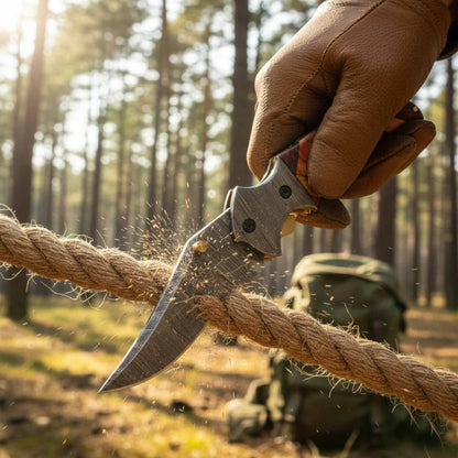 Monarch Damascus Folding Pocket Knife – Handcrafted Strength