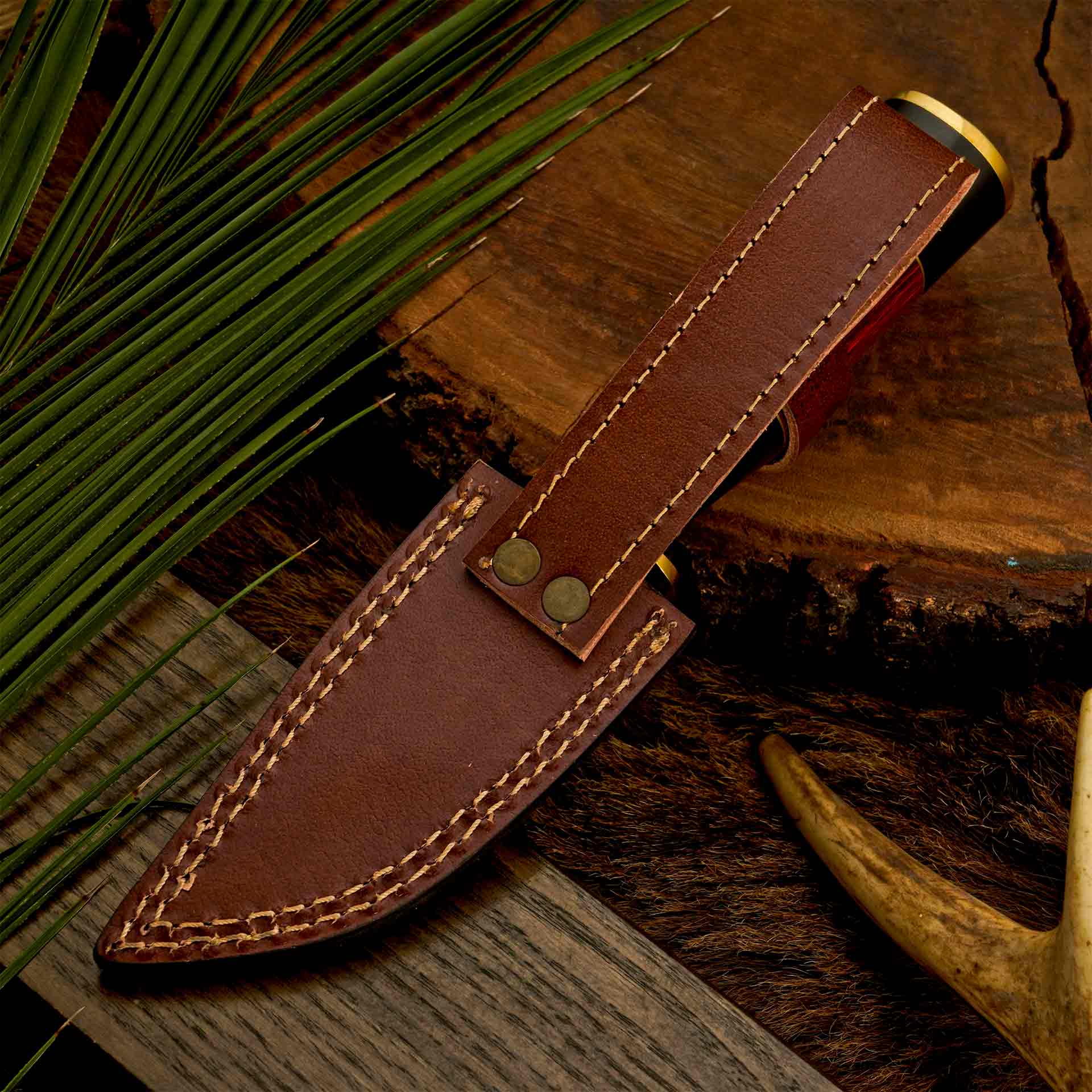 The Red Viper – Rosewood Handle Knife with Ebony & Red Wood