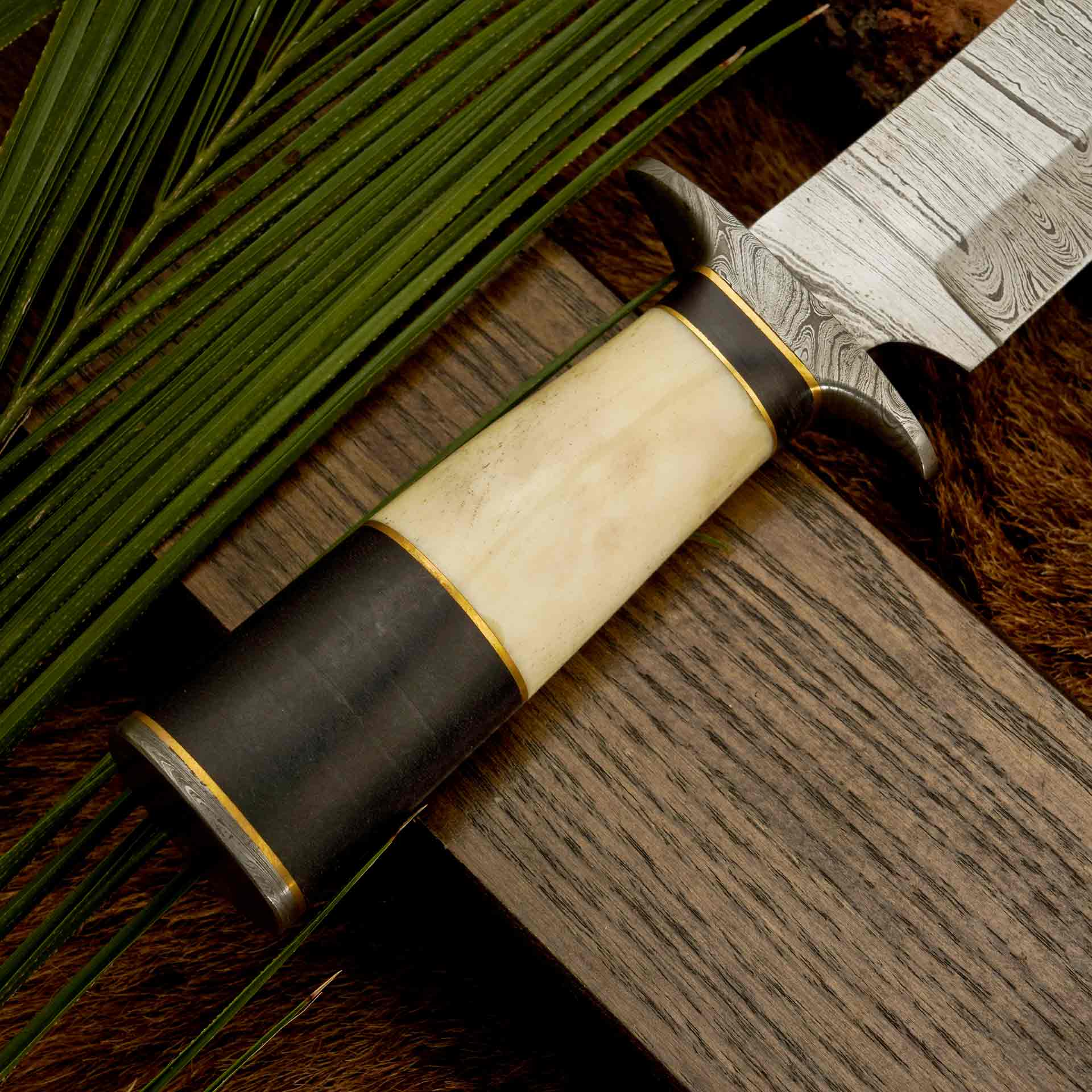The Hornet's Strike - Bone Handle Knife with Brass Guard