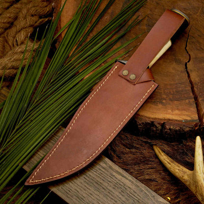 The Hornet's Strike - Bone Handle Knife with Brass Guard