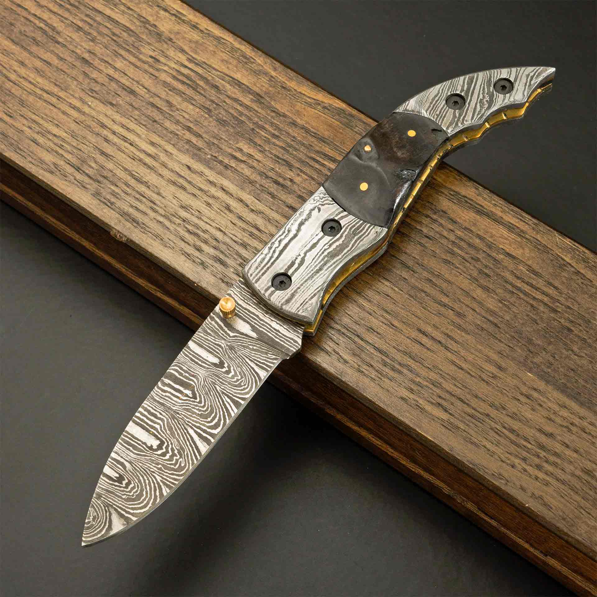 Eclipse Damascus Steel Folding Pocket Knife