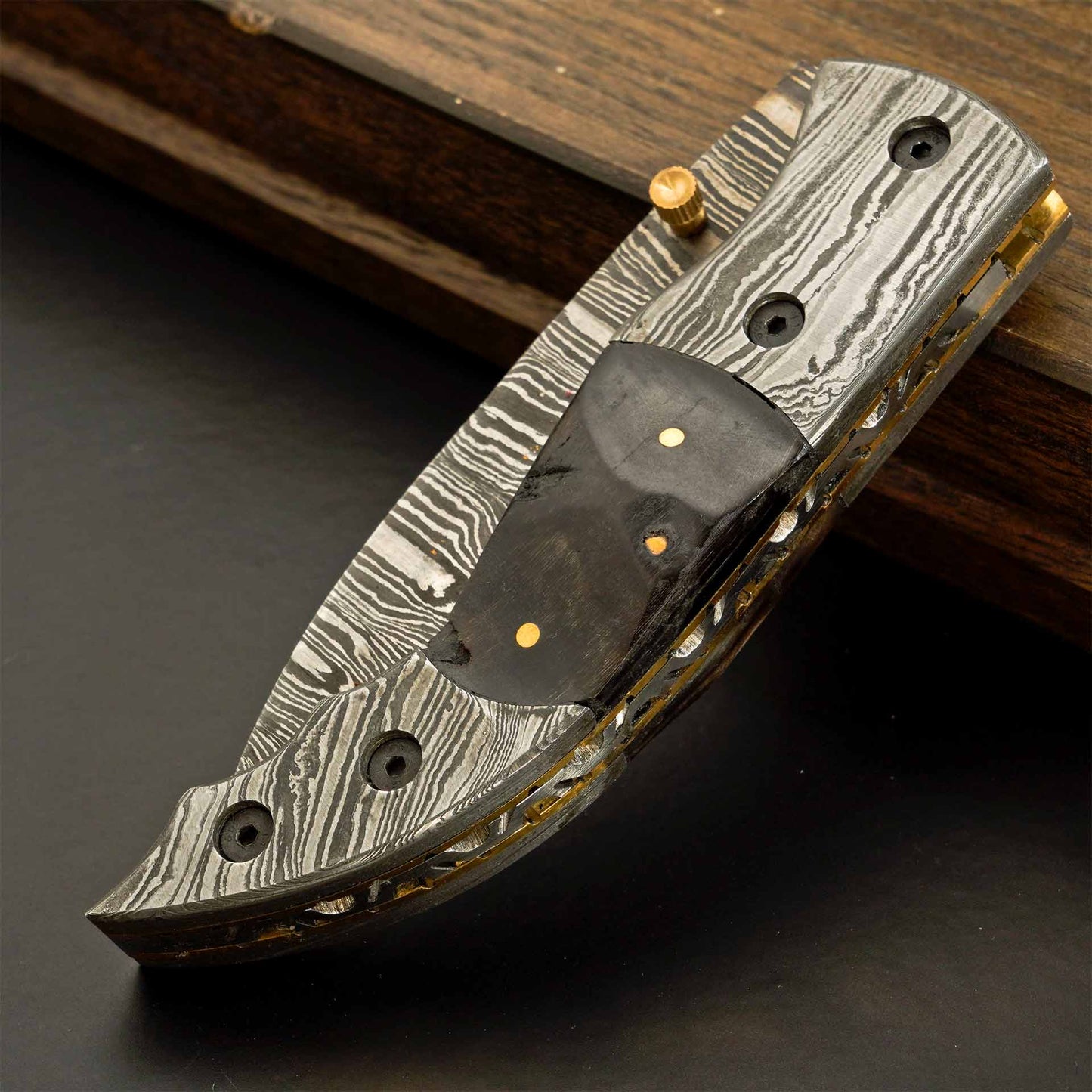 Eclipse Damascus Steel Folding Pocket Knife