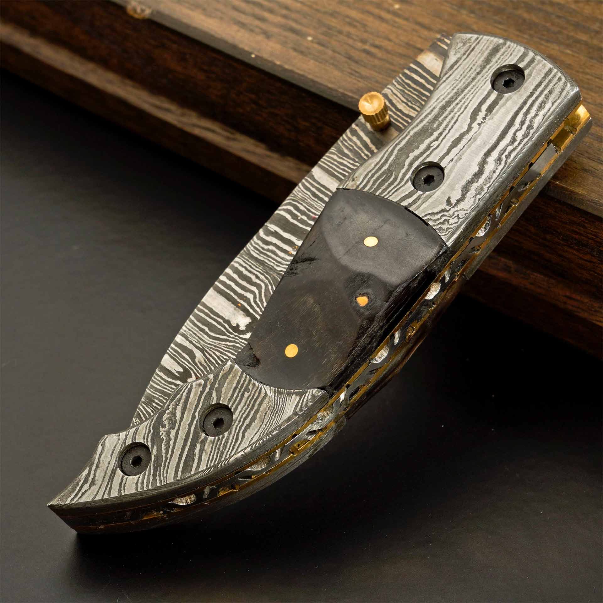 Eclipse Damascus Steel Folding Pocket Knife