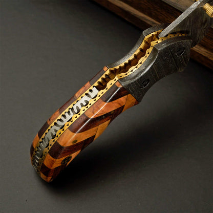  Monarch Damascus Steel Folding Pocket Knife