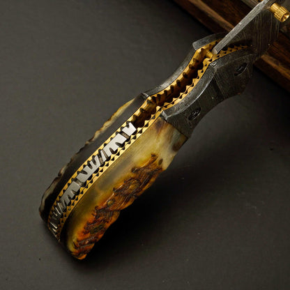 Aurora Damascus Steel Folding Pocket Knife