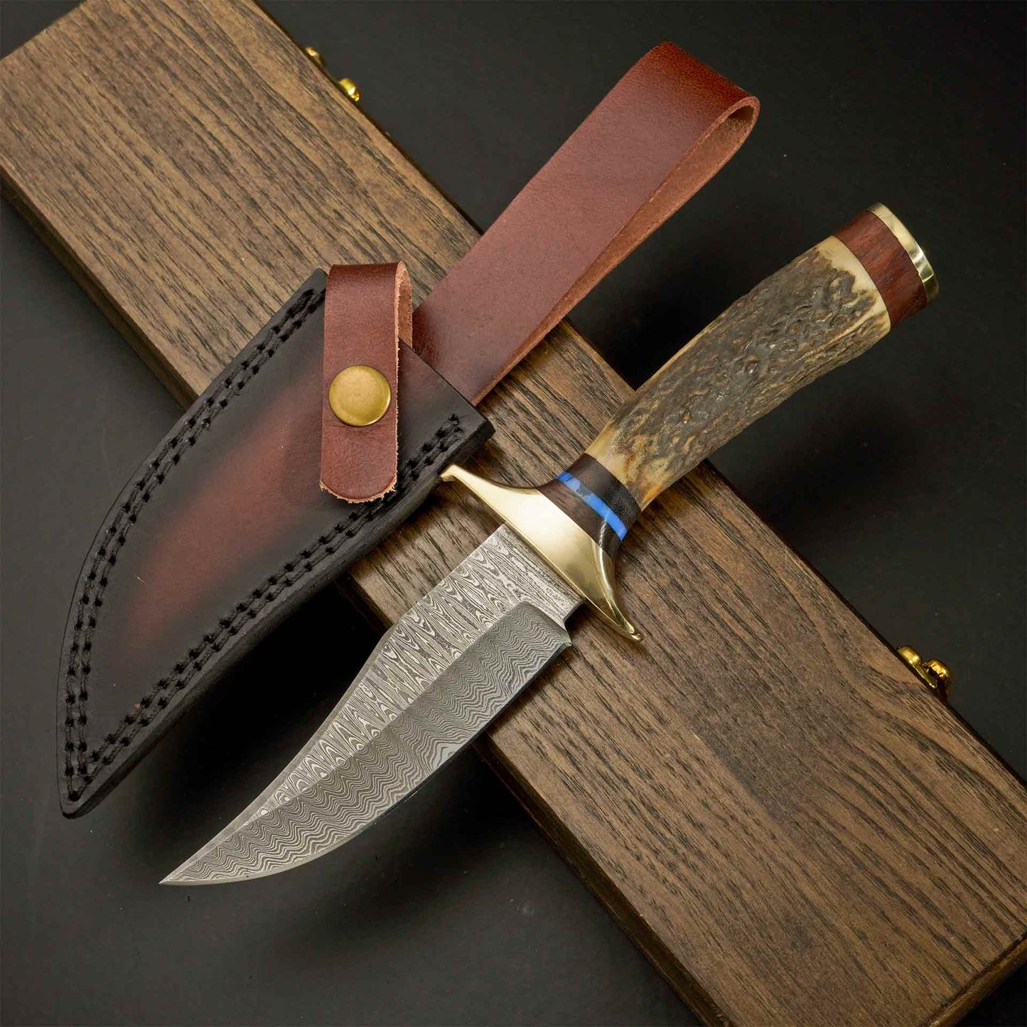 The Stag Spirit – Stag Handle Knife with Brass Guard Handle