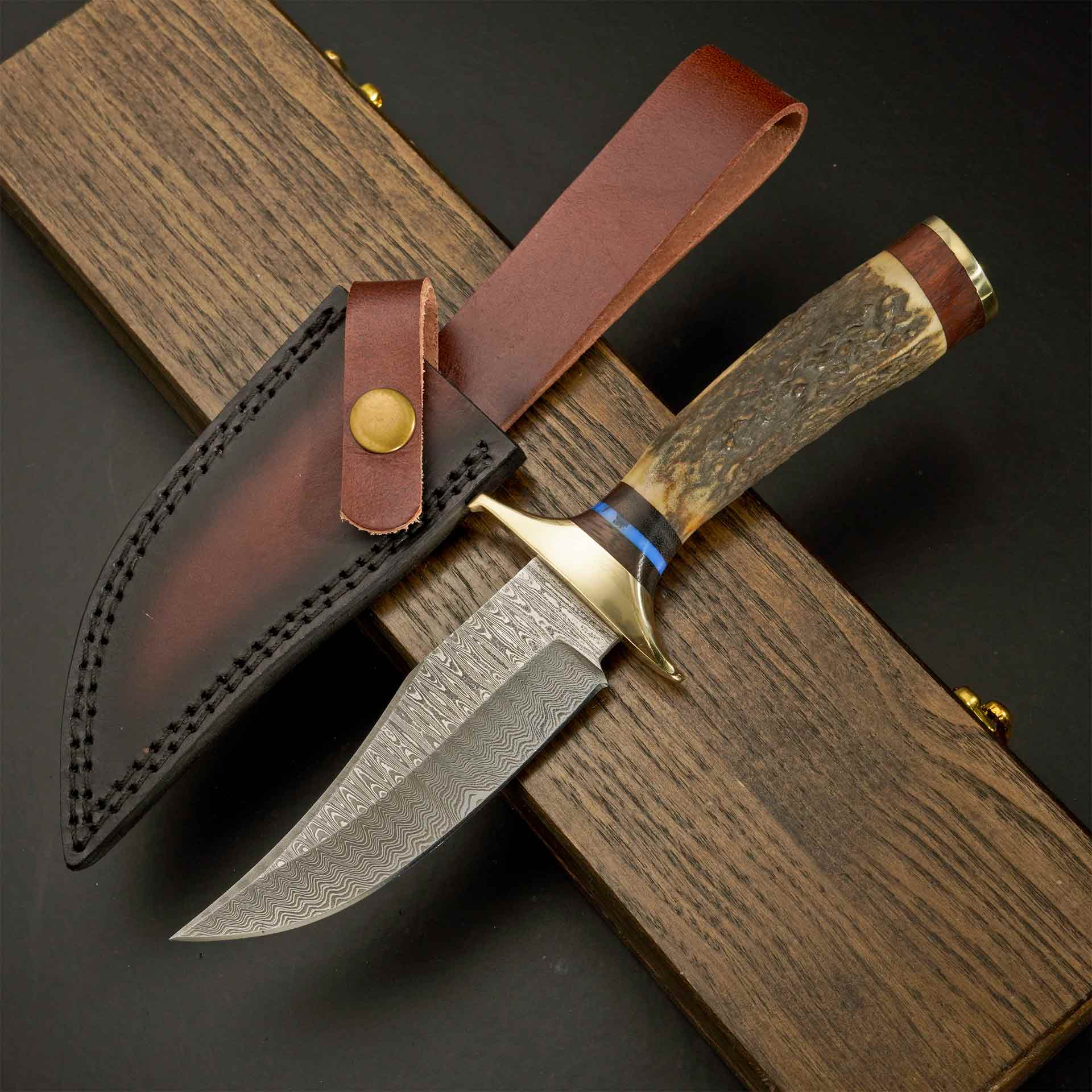 The Stag Spirit – Stag Handle Knife with Brass Guard Handle