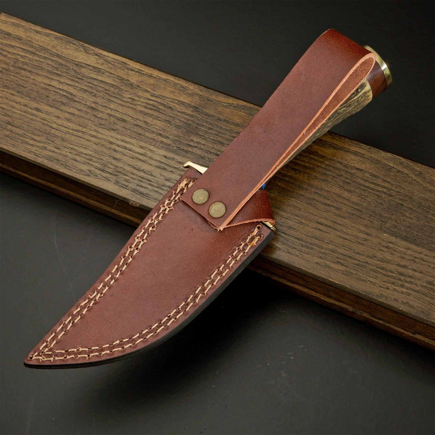 The Stag Spirit – Stag Handle Knife with Brass Guard Handle