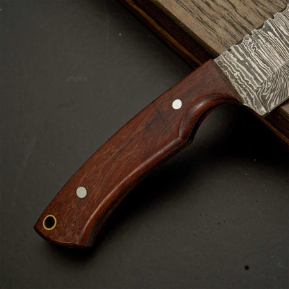 Exquisite Damascus Skinner | Rosewood Handle Knife