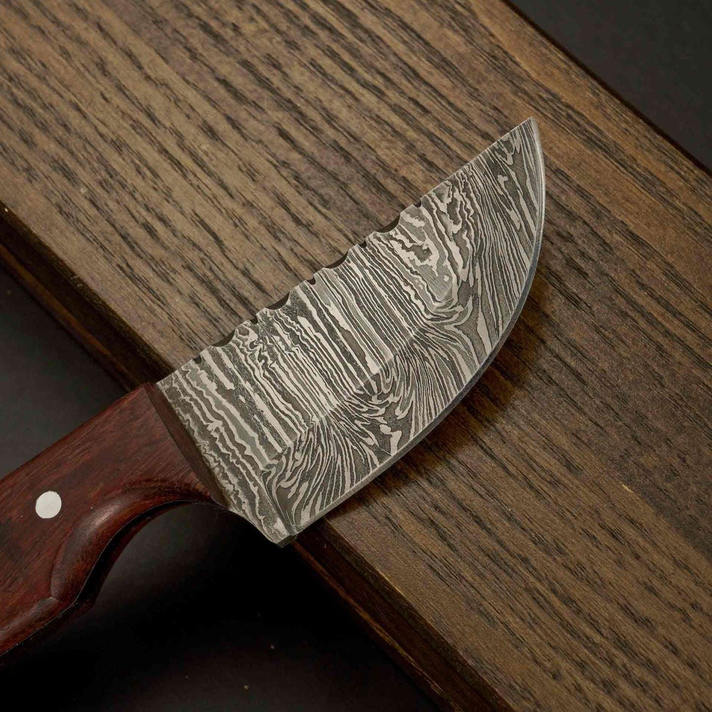 Exquisite Damascus Skinner | Rosewood Handle Knife