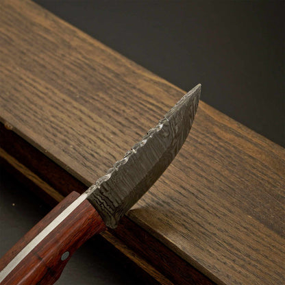 Exquisite Damascus Skinner | Rosewood Handle Knife