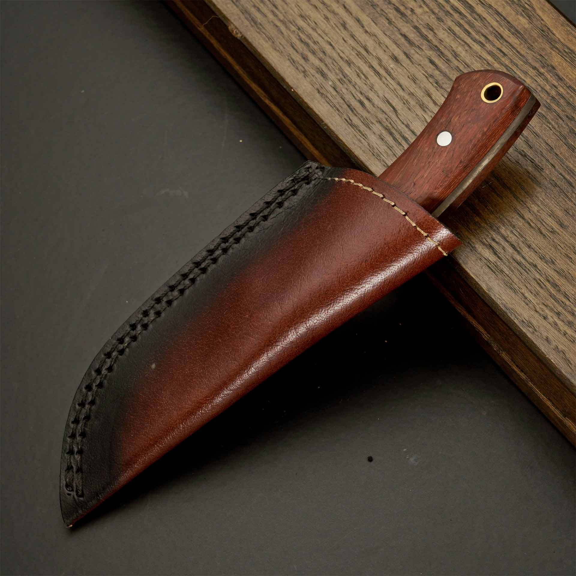 Exquisite Damascus Skinner | Rosewood Handle Knife