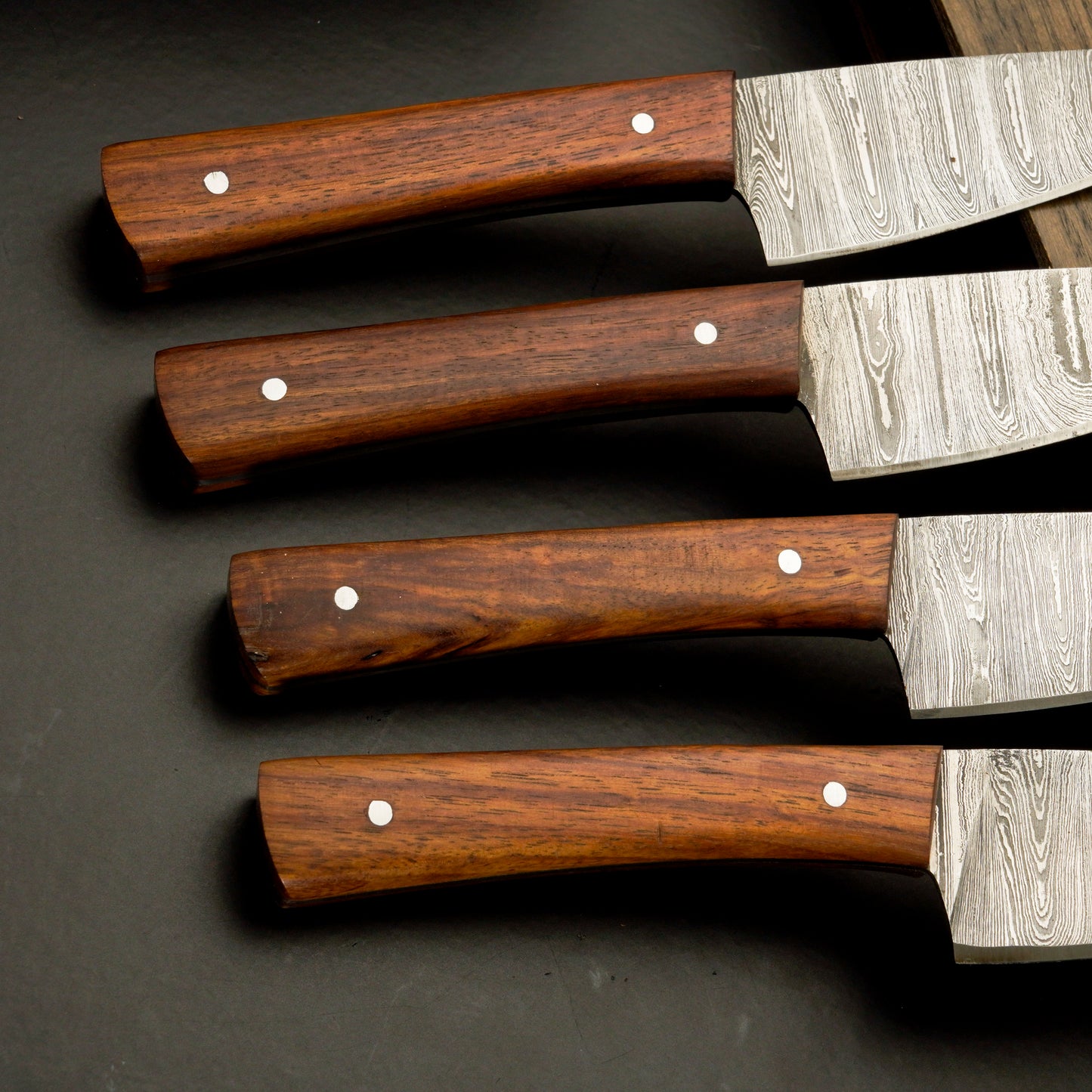 Exquisite Damascus Steel Steak Knife Set for Fine Dining