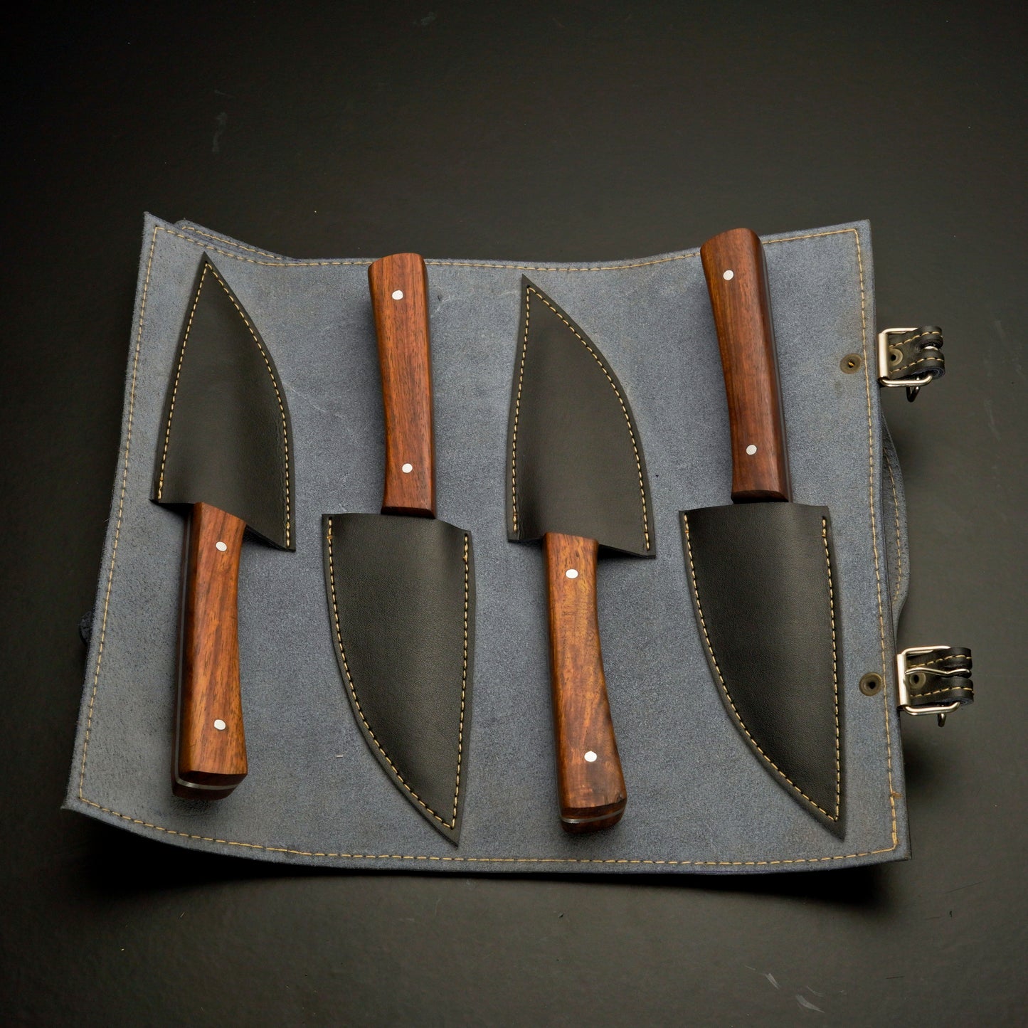 Exquisite Damascus Steel Steak Knife Set for Fine Dining