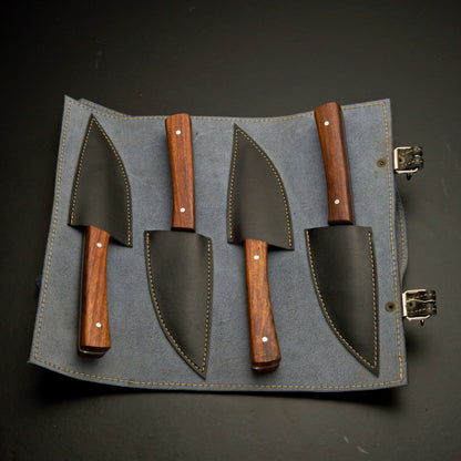 Exquisite Damascus Steel Steak Knife Set for Fine Dining