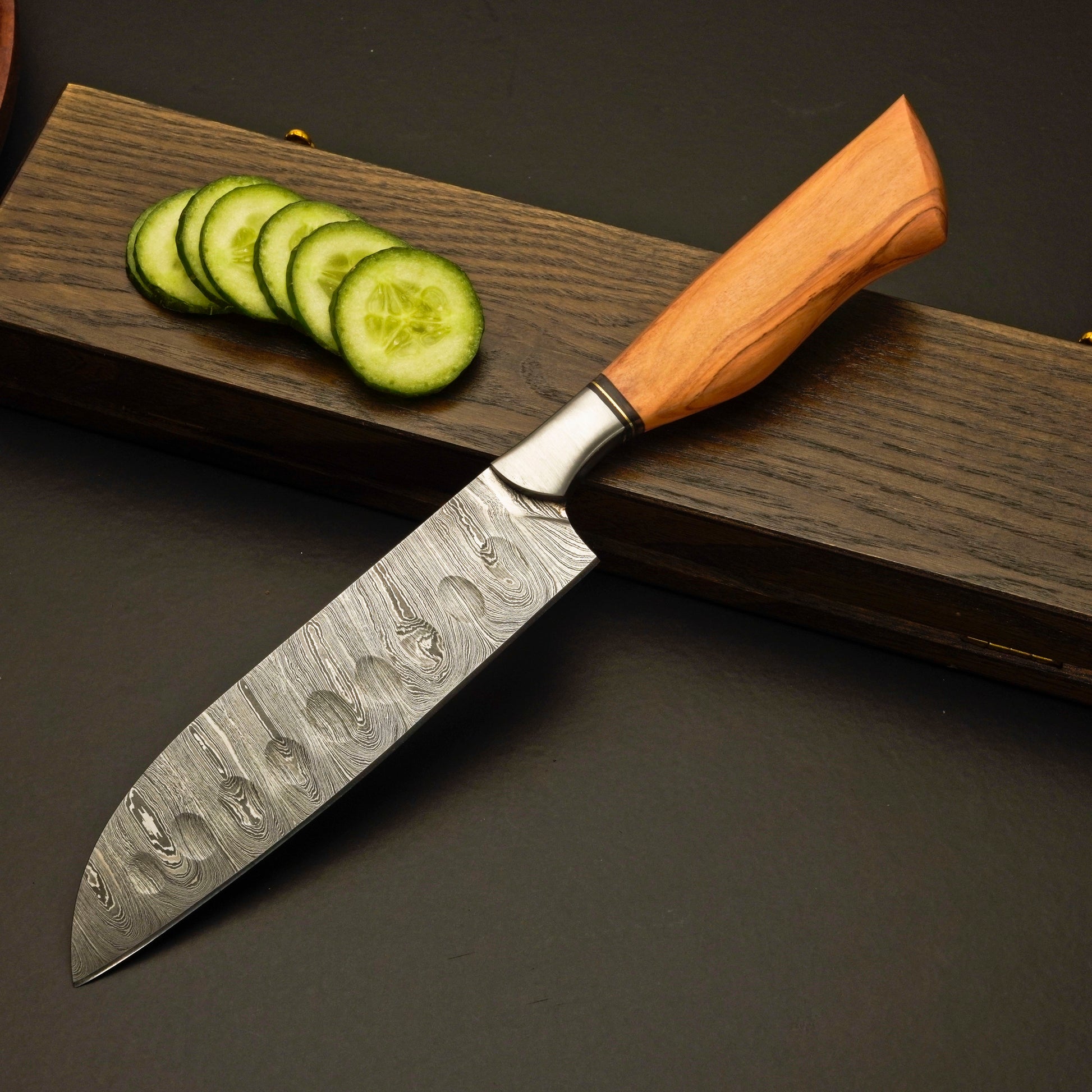 Premium Damascus Steel Kitchen Knife Set with Leather Roll Case - Wildland Blades