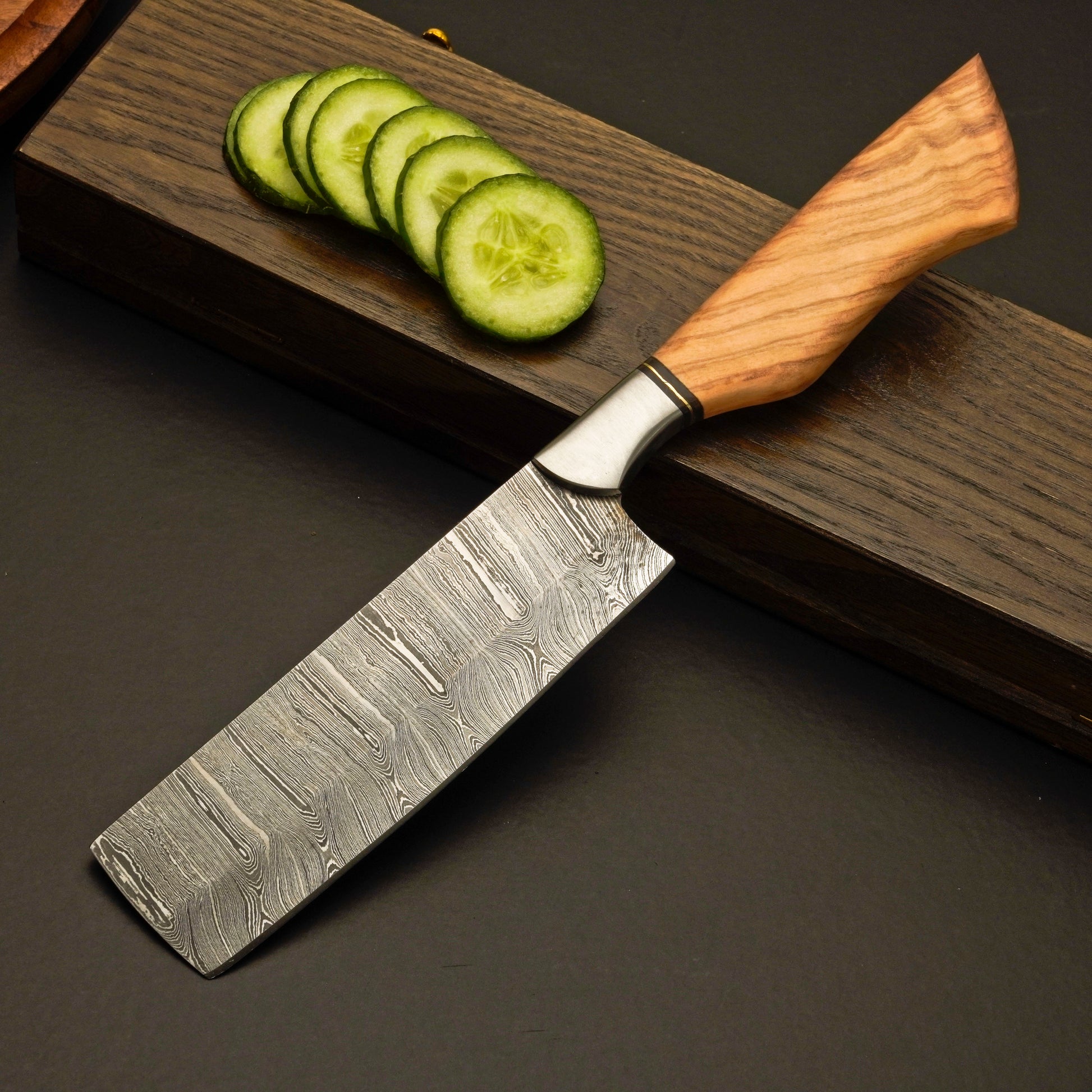 Premium Damascus Steel Kitchen Knife Set with Leather Roll Case - Wildland Blades
