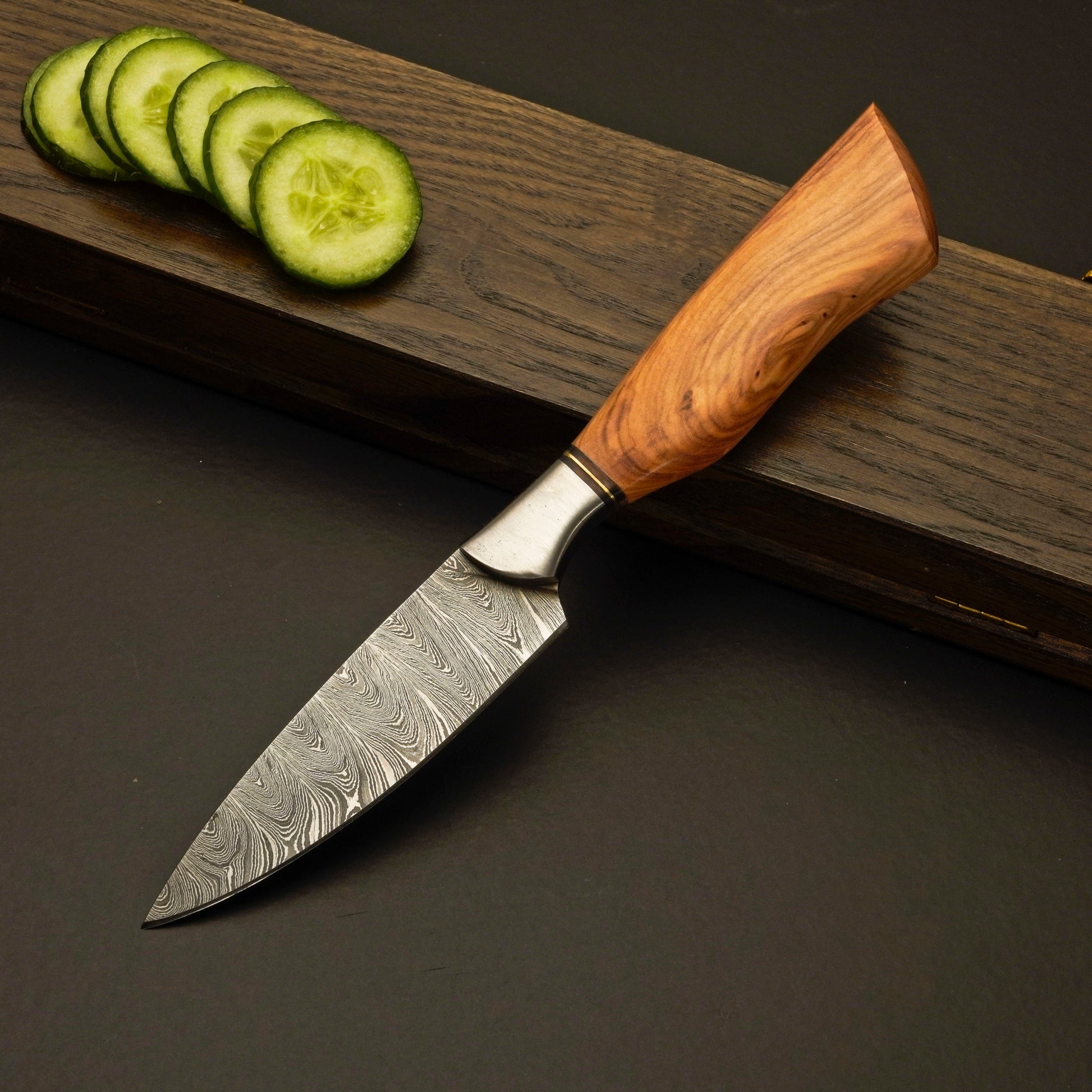 Premium Damascus Steel Kitchen Knife Set with Leather Roll Case - Wildland Blades