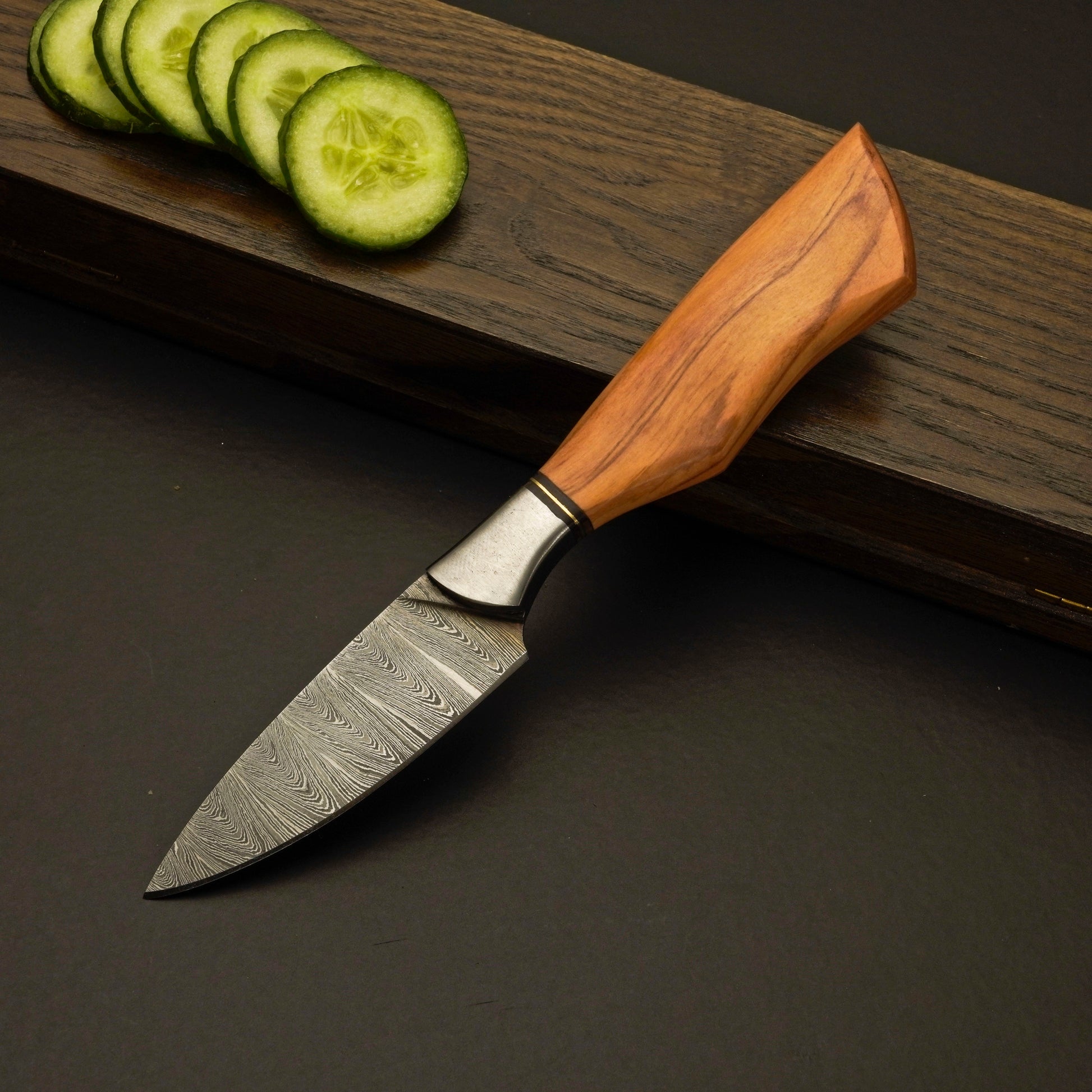 Premium Damascus Steel Kitchen Knife Set with Leather Roll Case - Wildland Blades