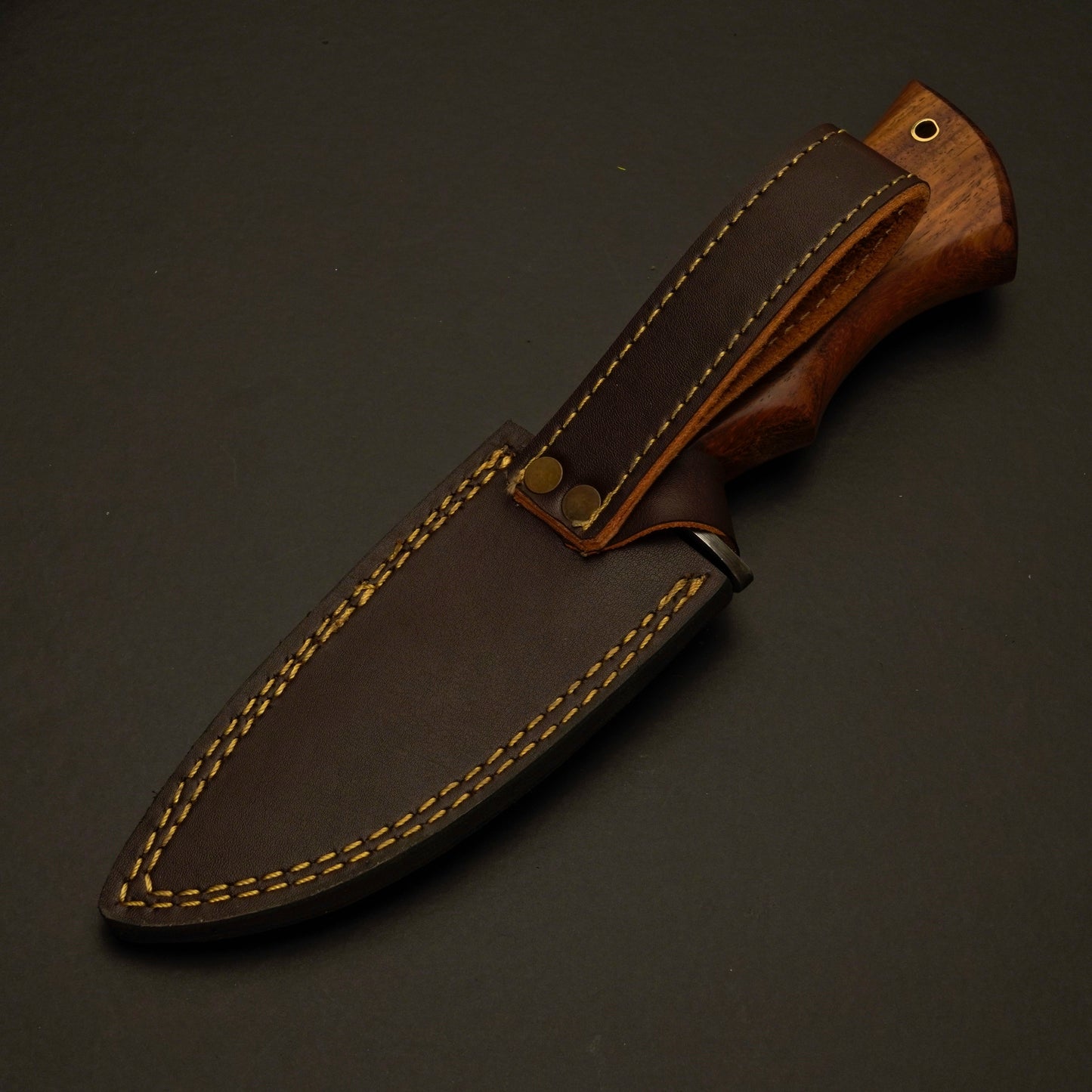 Damascus Hunting & Camping Knife with Elegant Rosewood Handle - Wildland Blades