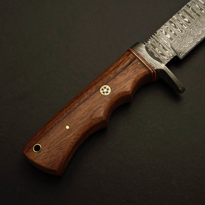 Hand-Forged Damascus Survival Knife with 4.5″ Fixed Blade Design - Wildland Blades