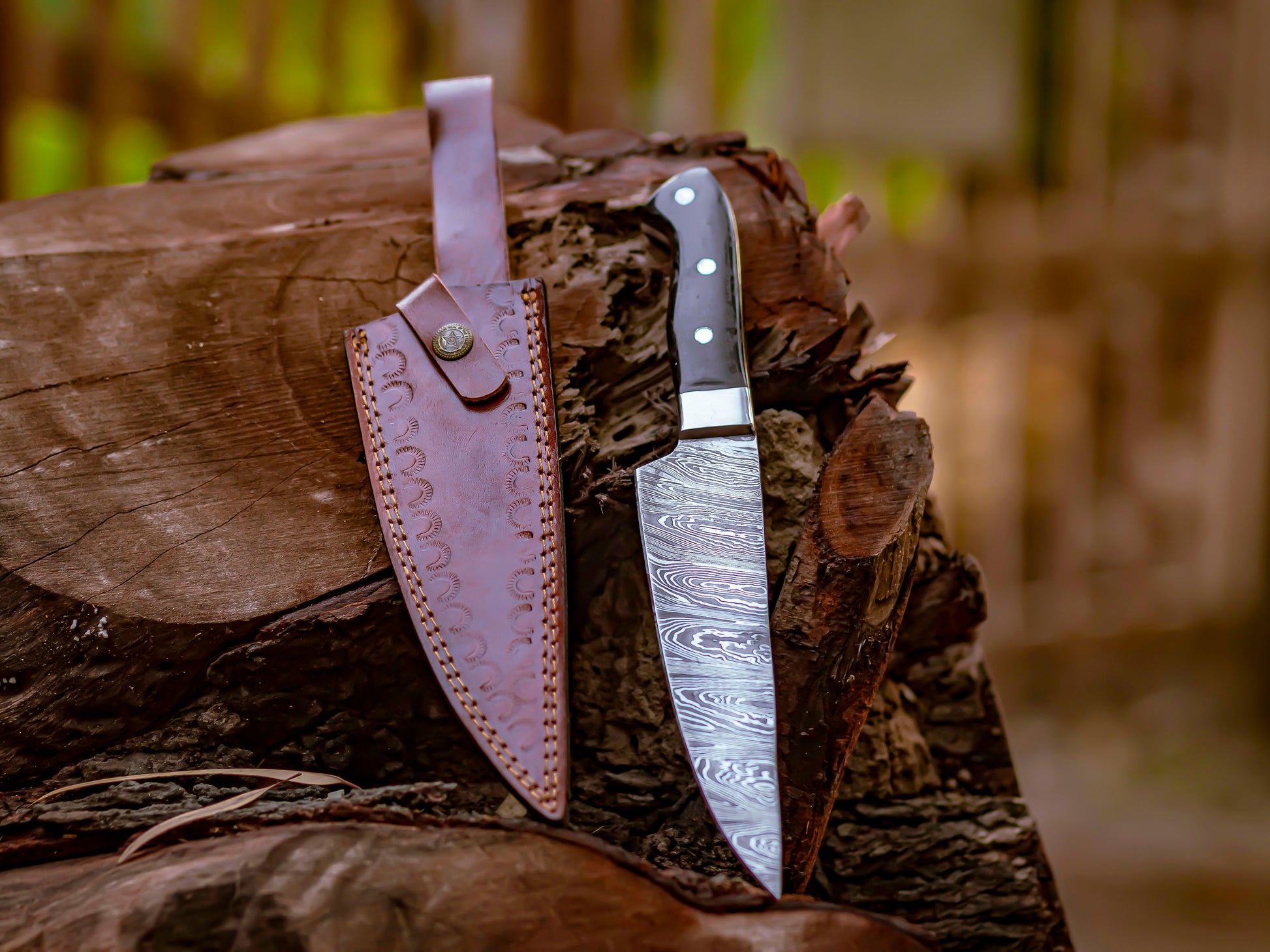 The Culinary Duo: Hand-Forged Damascus Chef's Knife & Precision Carving Blade - Wildland Blades