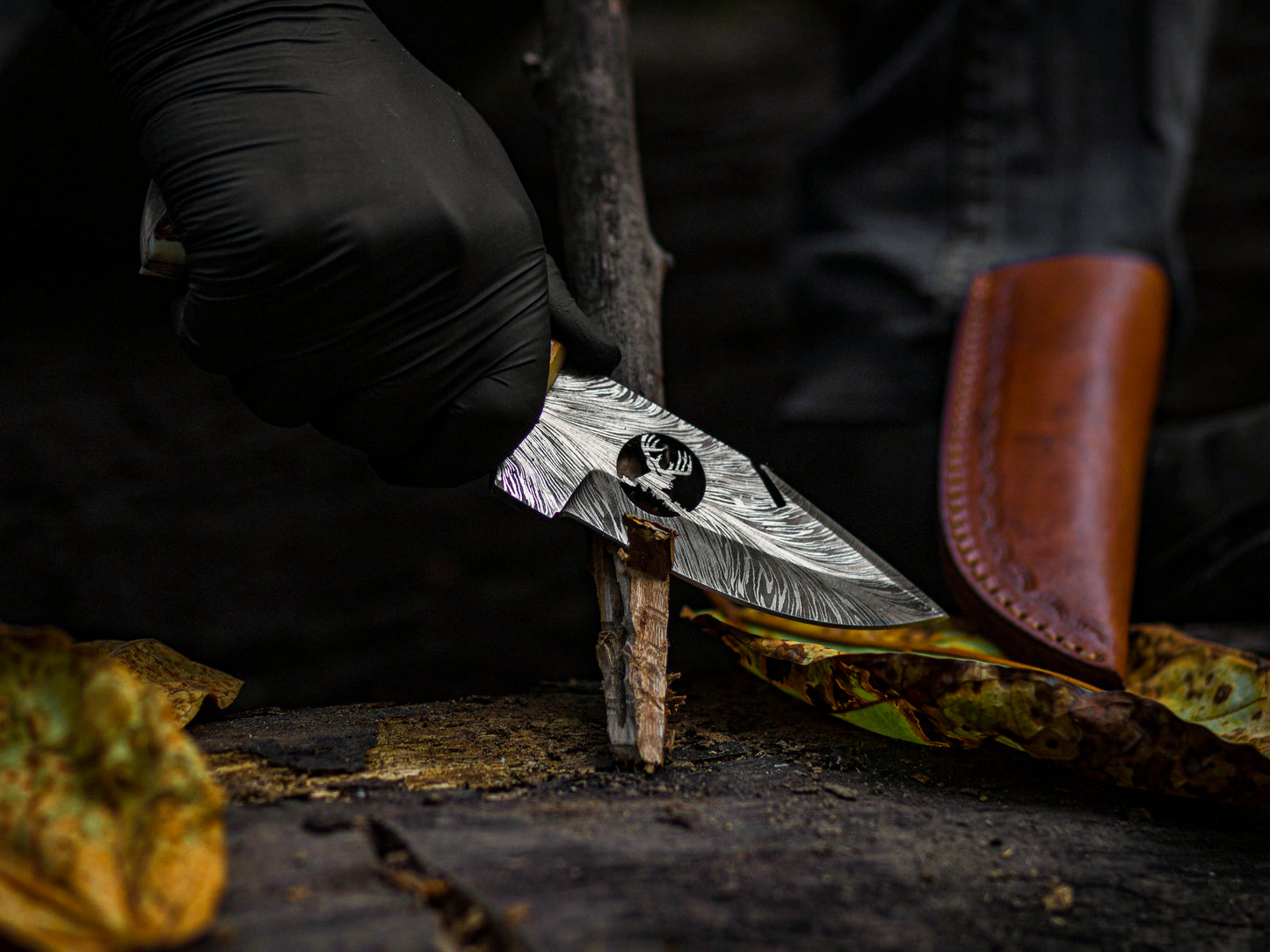 11” Collector's Edition Hand-Forged Damascus Steel Skinner Knife with Natural Bone & Wood Handle - Wildland Blades