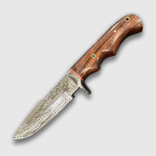 Hand-Forged 10-Inch Damascus Steel Fixed Blade Survival Knife - Wildland Blades