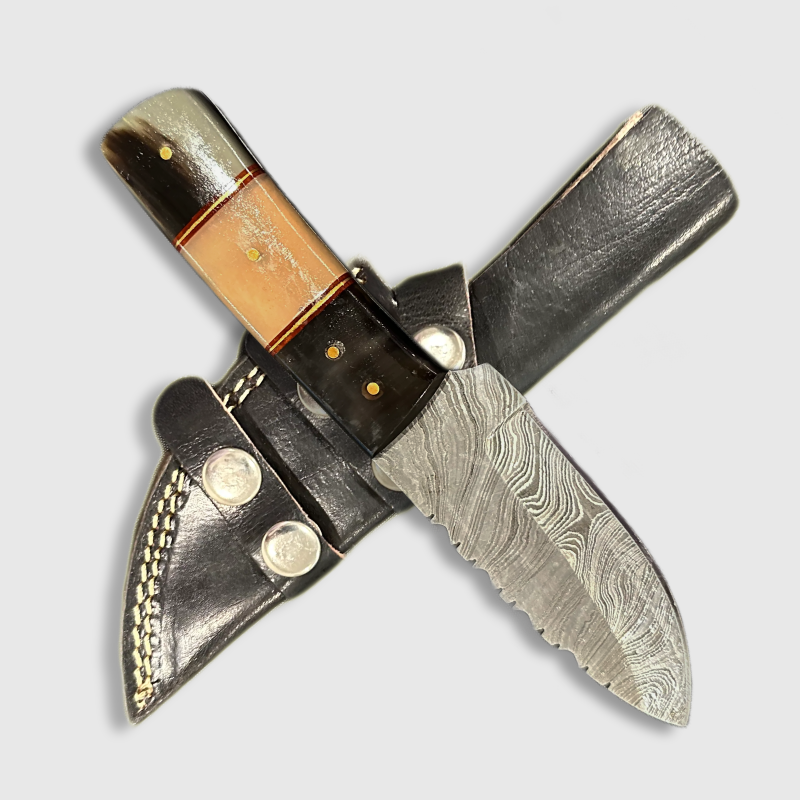 Desert Mirage Damascus Steel Utility Knife - Wildland Blades