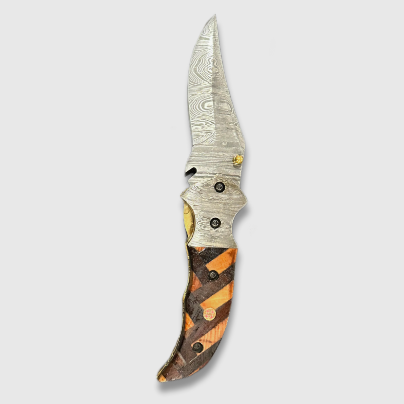 Wildland Blades Monarch Damascus Steel Folding Pocket Knife - Wildland Blades