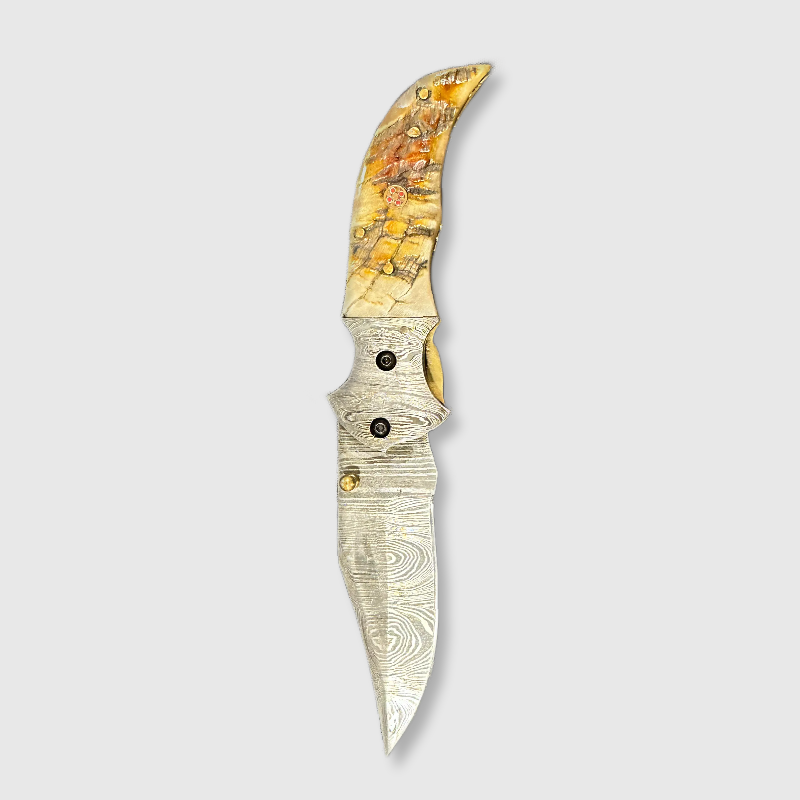 Wildland Blades Aurora Damascus Steel Folding Pocket Knife - Wildland Blades