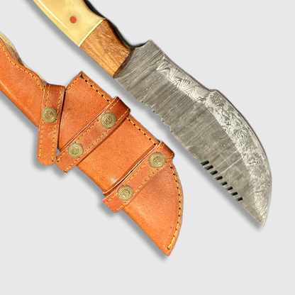 Wilderness Hunter & Camper Damascus Steel Knife - Wildland Blades